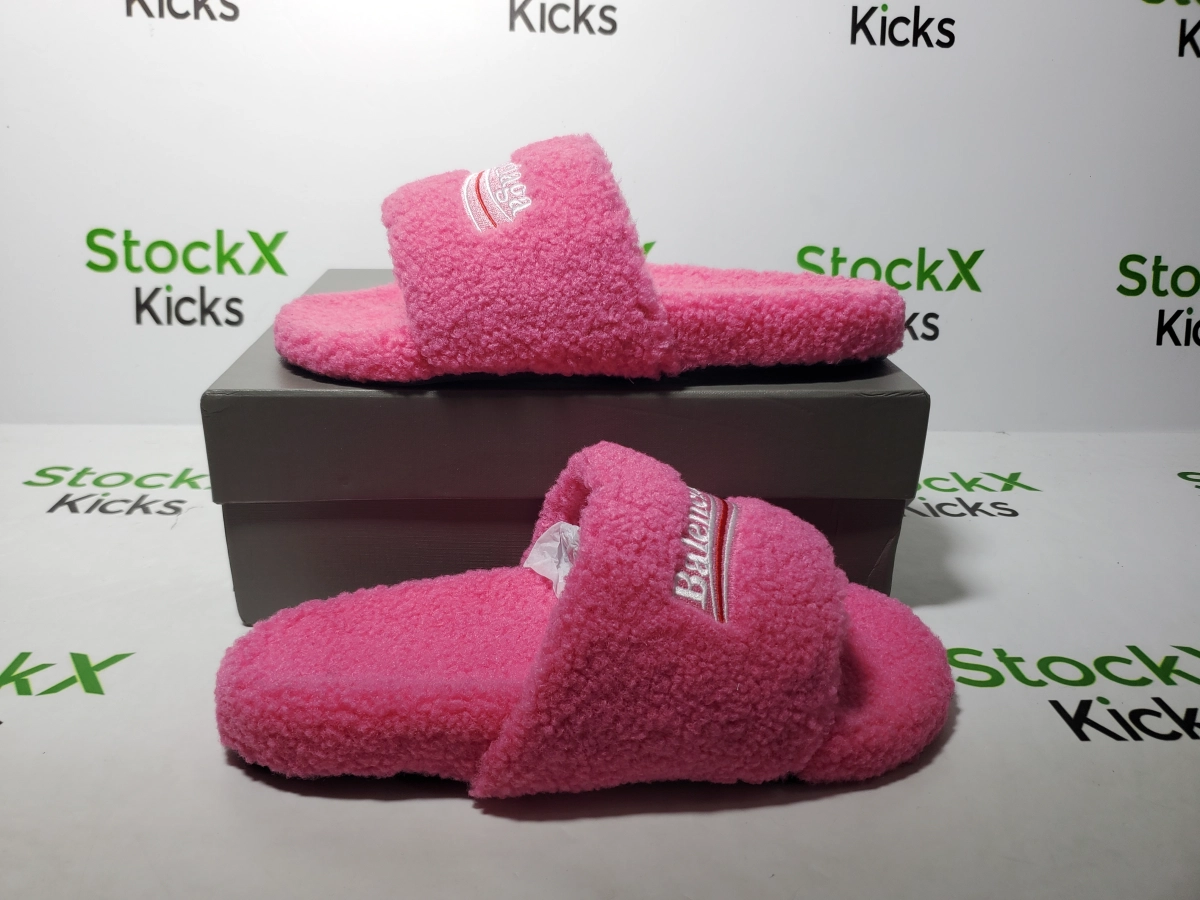 Replica Sneakers QC Photos：Balenciaga Furry Slide Pink CK 654261WBDZ05096