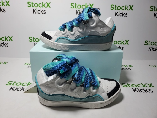 Replica Sneakers QC Photos：Lanvin Curb Sneakers White Blue FW SKDK02 DRAG H220040