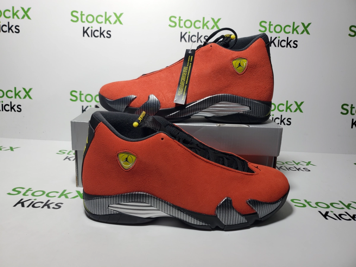 Replica Sneakers QC Photos：PK God Batch Air Jordan 14 Retro 'Ferrari' 2025 IF5015-600