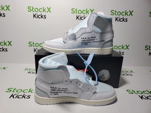 Replica Sneakers QC Photos：OFF WHITE X Air Jordan 1 White AQ0818-100