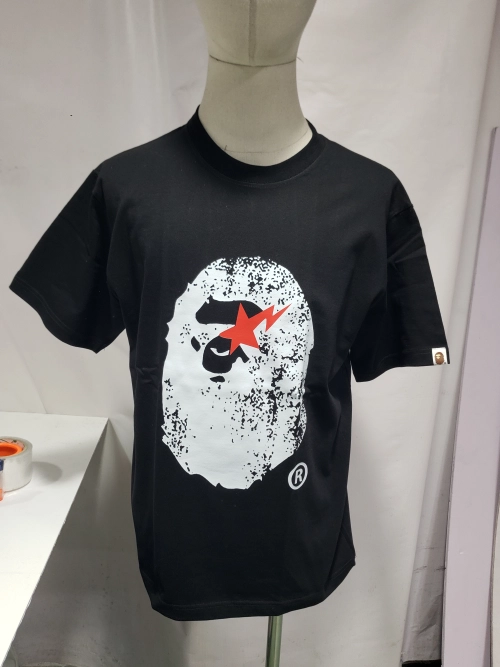 Replica Clothing QC Photos：Bape T-Shirt Black/ Blue EG 1044 