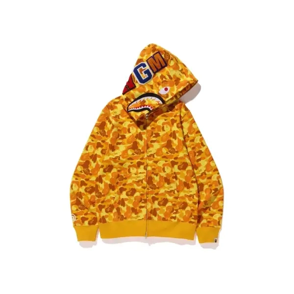 Replica Clothing QC Photos：A Bathing Ape (BAPE) x PUBG Shark Full Zip Hoodie Orange
