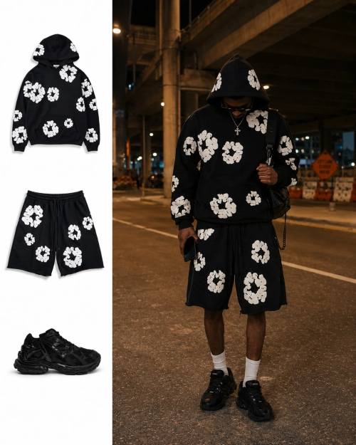 Best Back to School Outfit 2026: Denim Tears Cotton Wreath Set + Balenciaga Runner Black | Stockxkicks