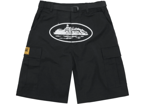 Replica Clothing QC Photos：Corteiz Alcatraz Cargo Shorts Black