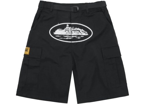 Replica Clothing QC Photos：Corteiz Alcatraz Cargo Shorts Black