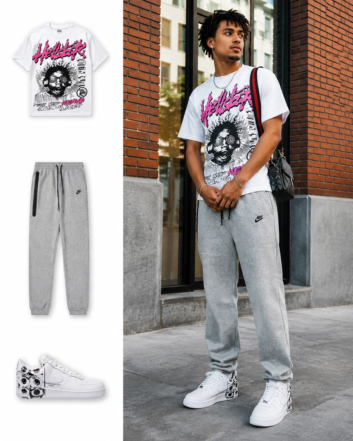Best Back to School Outfit 2026: Hellstar T-shirt, Nike Tech Fleece Set & Supreme CDG AF1 Eyes | Stockxkicks