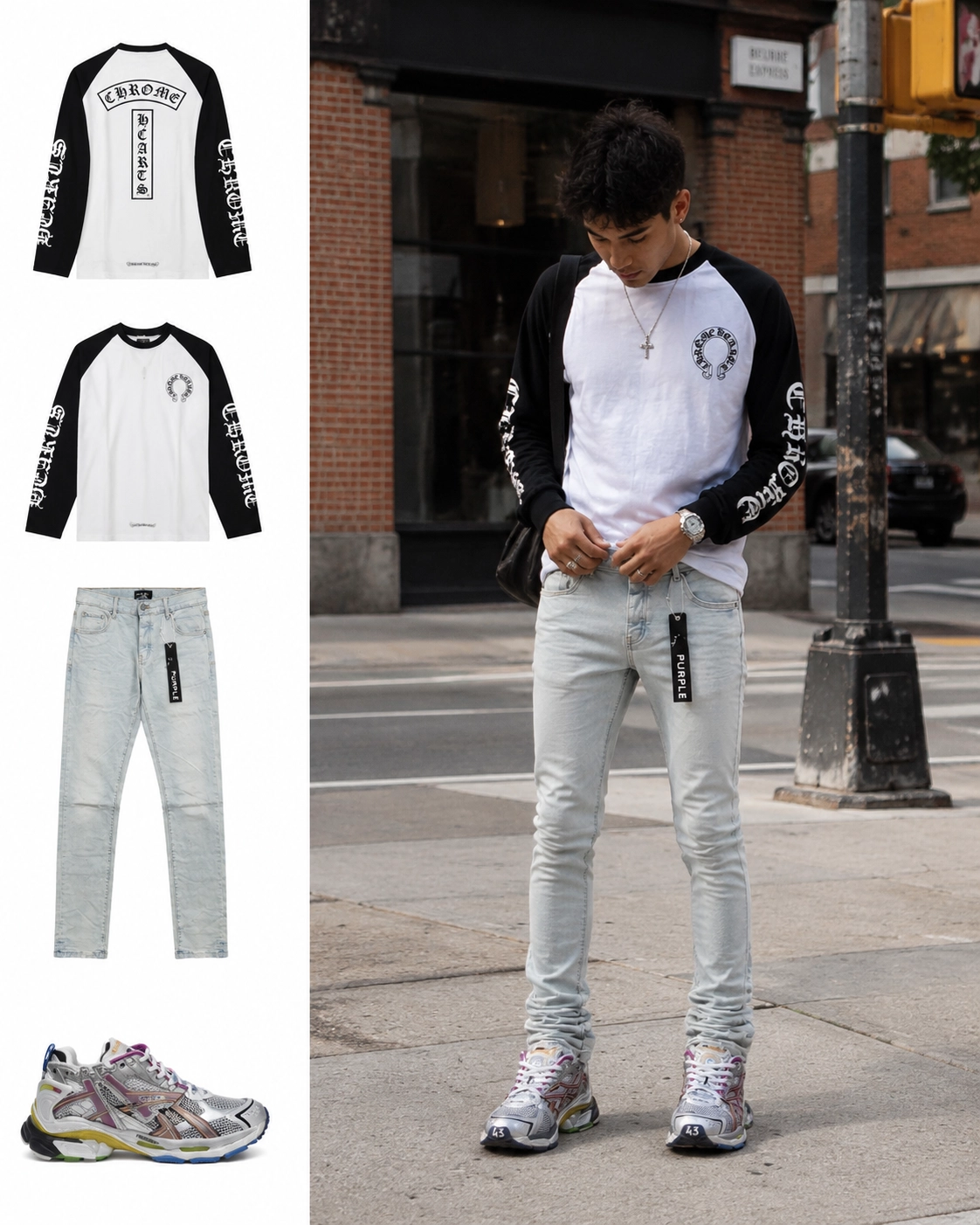 Best Back to School Outfit 2026: Chrome Hearts Hoodie, Purple Brand Jeans & Balenciaga Runner Multicolor | Stockxkicks
