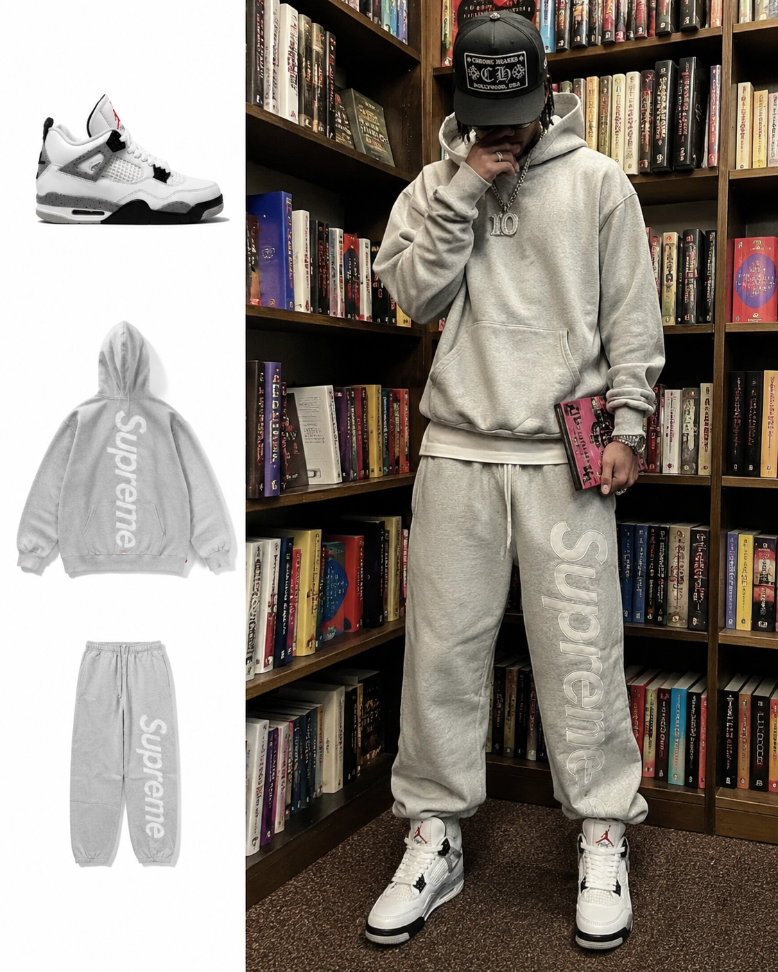 Best Back to School Outfit 2026: Supreme Satin Tracksuit & Air Jordan 4 White Cement | Stockxkicks