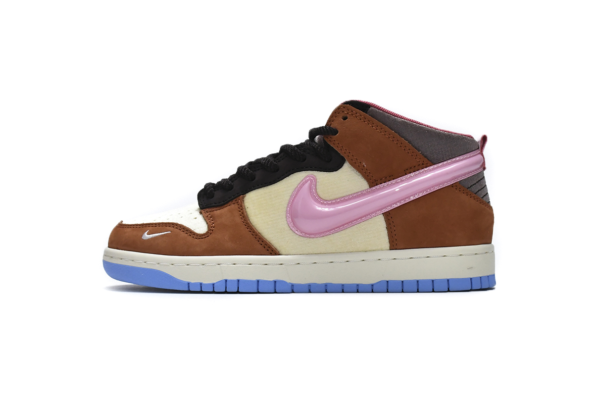 PK God Nike Dunk Mid Social Status Free Lunch Chocolate Milk DJ1173-700