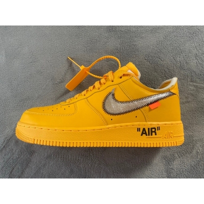 PK God Nike Air Force 1 Low OFF-WHITE University Gold Metallic Silver DD1876-700