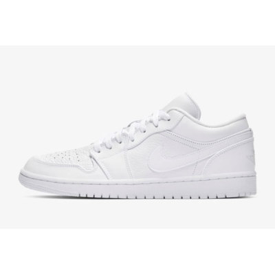 LJR Air Jordan 1 Low Triple White Tumbled Leather 553558-130