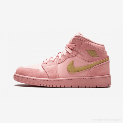 LJR Air Jordan 1 Mid Coral Gold (GS) BQ6931-600