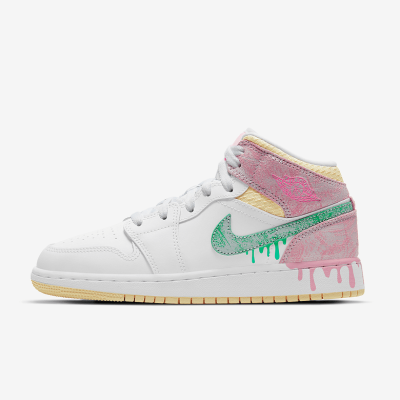 LJR Air Jordan 1 Mid Paint Drip (GS) DD1666-100