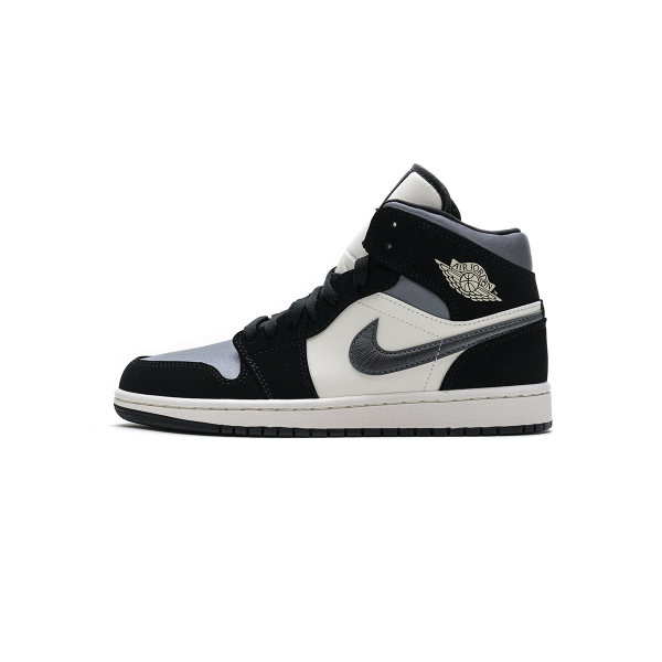 LJR Air Jordan 1 Mid Satin Grey Toe 852542-011