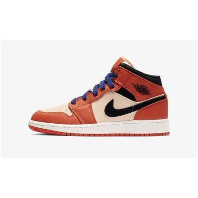 LJR Air Jordan 1 Mid Team Orange Black (GS) BQ6931-800