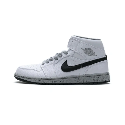 LJR Air Jordan 1 Mid White Cement (GS) 554725-115