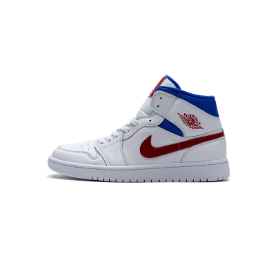 LJR Air Jordan 1 Mid White Red Royal (W) BQ6472-164