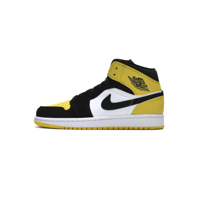 LJR Air Jordan 1 Mid Yellow Toe Black  852542-071