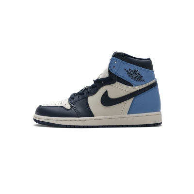 LJR Air Jordan 1 Retro High Obsidian UNC 555088-140 01