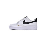 LJR Nike Air Force 1 Low '07 Essential White Black Gold Mini Swoosh (W) CZ0270-102
