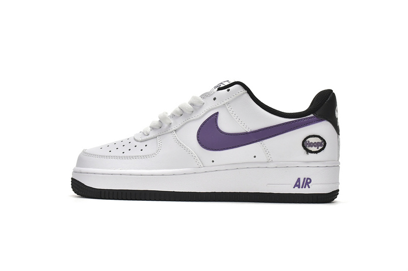 LJR Nike Air Force 1 Low Hoops White Canyon Purple DH7440-100