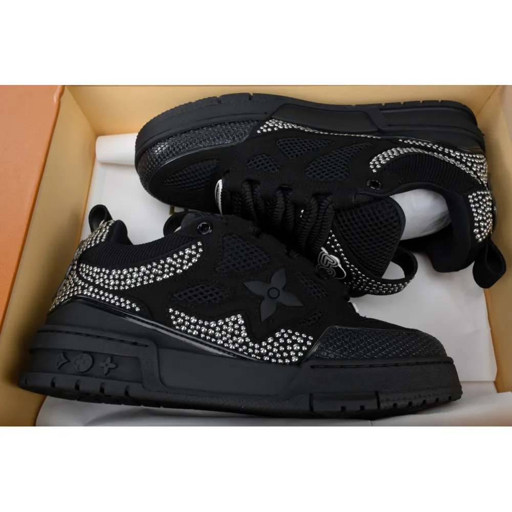 Louis Vuitton Skate Trainer Black Swarovski Monogran 1ABMHV