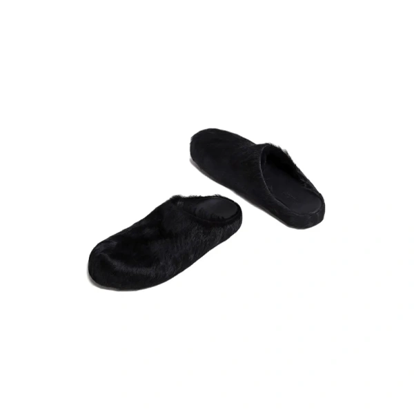 Marni Long hair Calfskin Fussbett Sabot Black SBMR000600P412200N99