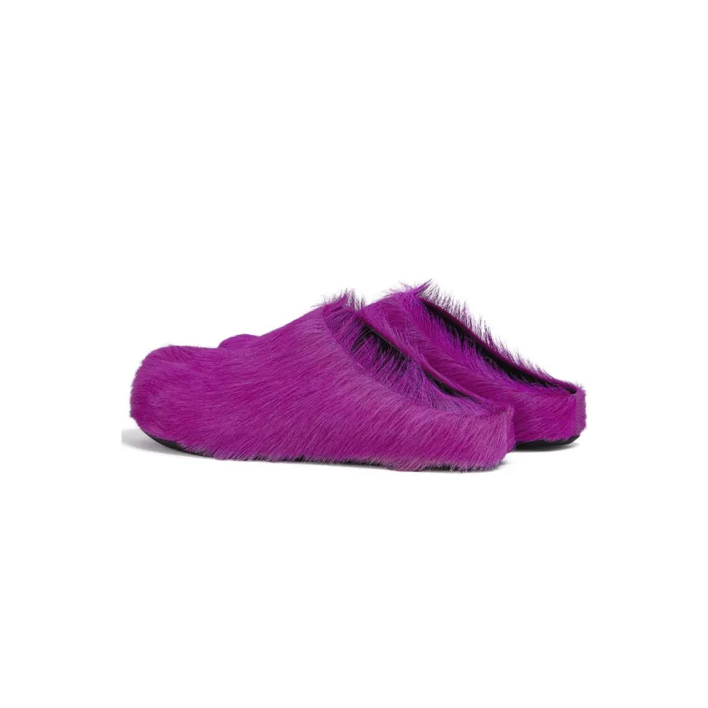 Marni Long hair Calfskin Fussbett Sabot Fuchsia SBMR000600P412200C58