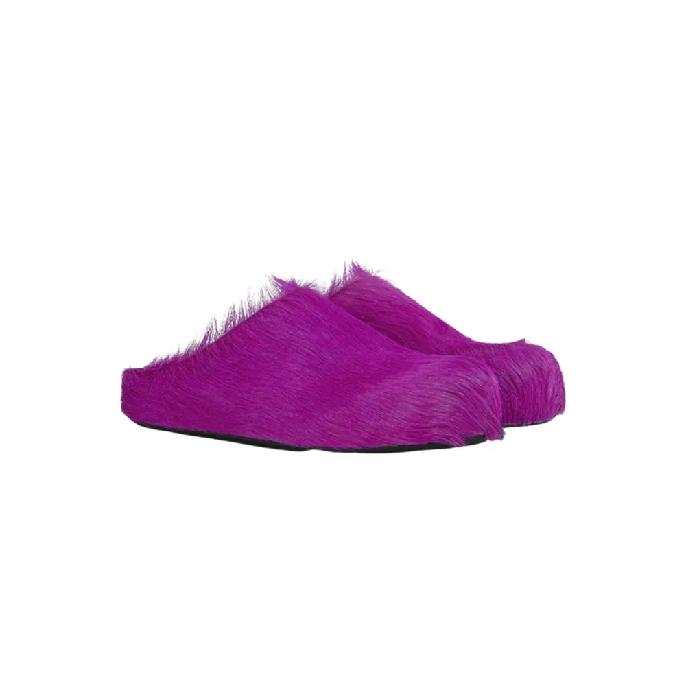 Marni Long hair Calfskin Fussbett Sabot Fuchsia SBMR000600P412200C58