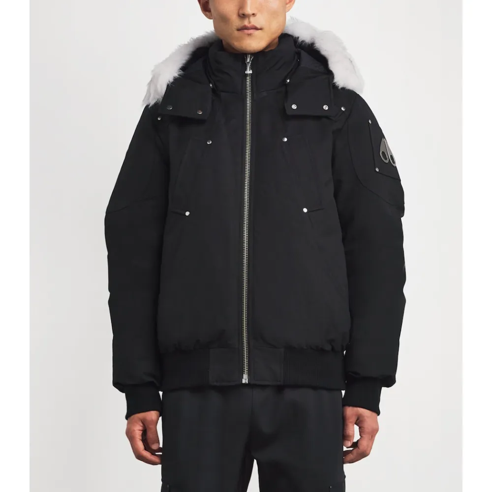 Moose Knuckles Black Down Original Ballistic Bomber Jacket