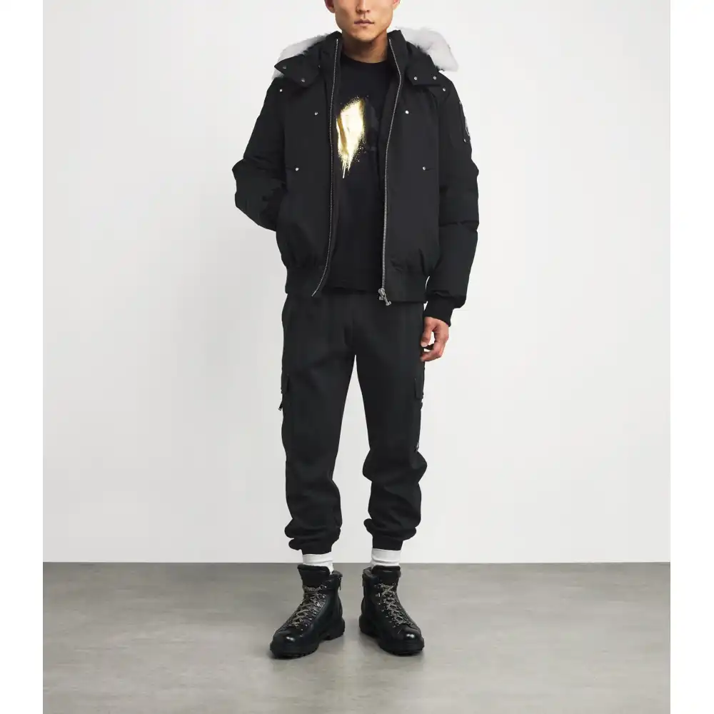 Moose Knuckles Black Down Original Ballistic Bomber Jacket