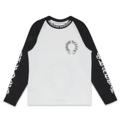 Chrome Hearts Horseshoe Baseball Shirt White/Black 01