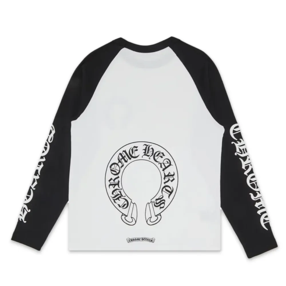 Chrome Hearts Horseshoe Baseball Shirt White/Black