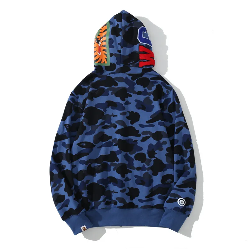 BAPE COLOR CAMO SHARK ZIP HOODIE NAVY 4580793329572