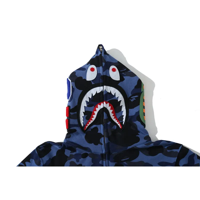 BAPE COLOR CAMO SHARK ZIP HOODIE NAVY 4580793329572