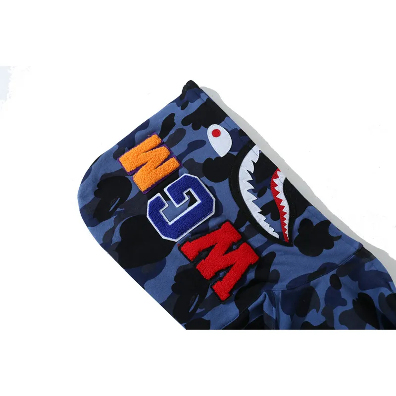 BAPE COLOR CAMO SHARK ZIP HOODIE NAVY 4580793329572