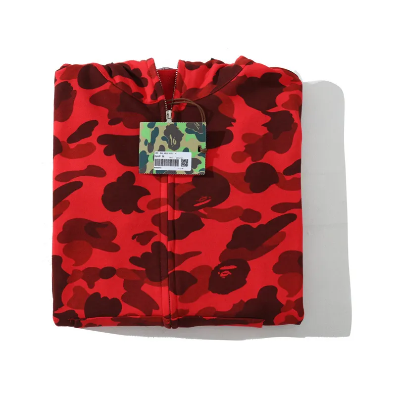 BAPE Color Camo Shark Zip Hoodie Red 4580793322511