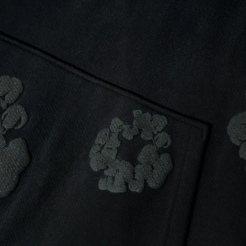 Denim Tears Cotton Wreath Hooded Sweatshirt 'Black Monochrome'