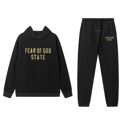 Fear of God Essentials Fleece Hoodie & Sweatpant Set Black