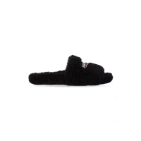 Balenciaga Furry Slides Black Label
