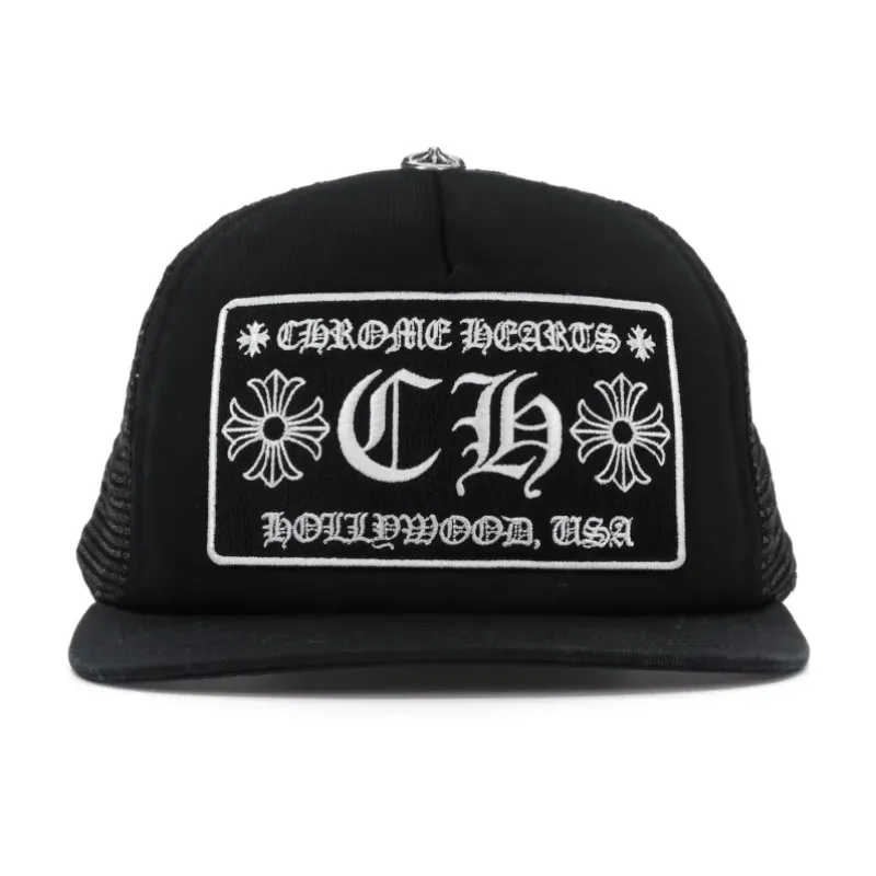 Chrome Hearts CH Hollywood Trucker HatBlack/Black