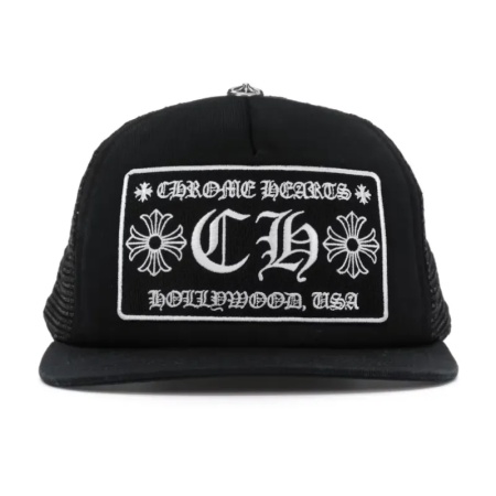 Chrome Hearts CH Hollywood Trucker HatBlack/Black