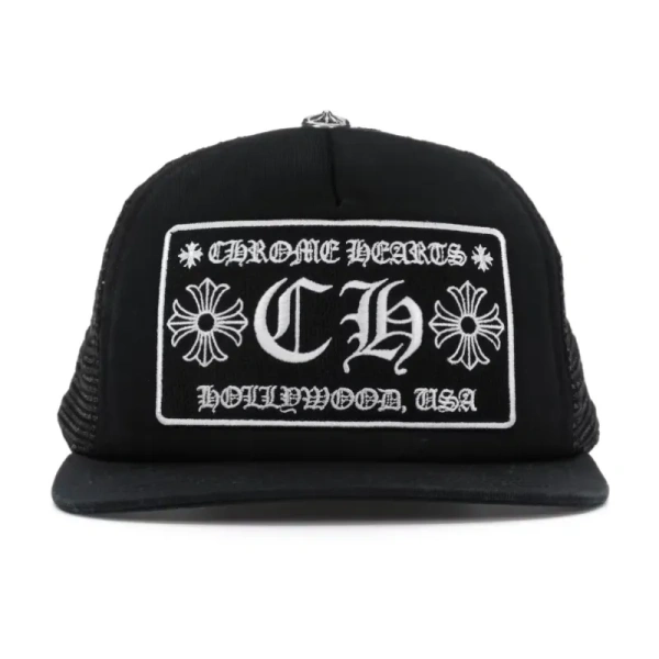 Chrome Hearts CH Hollywood Trucker HatBlack/Black