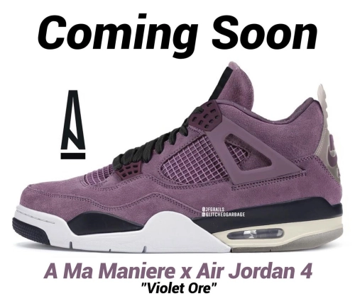 A Ma Maniere x Air Jordan 4 “Violet Ore” is coming soon