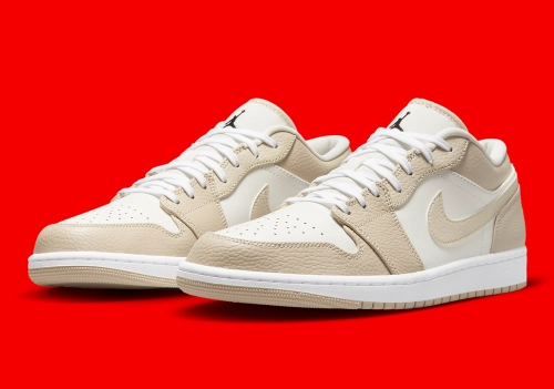 This Air Jordan 1 Low Features Heavy Tumbled Tan Leather