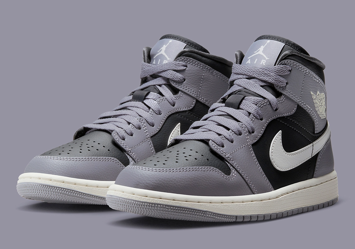 Official Images Of The Air Jordan 1 Mid “Cement Grey”