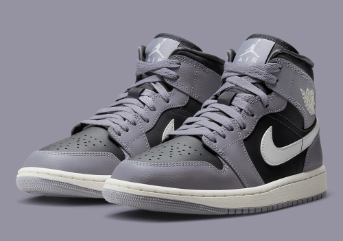 Official Images Of The Air Jordan 1 Mid “Cement Grey”