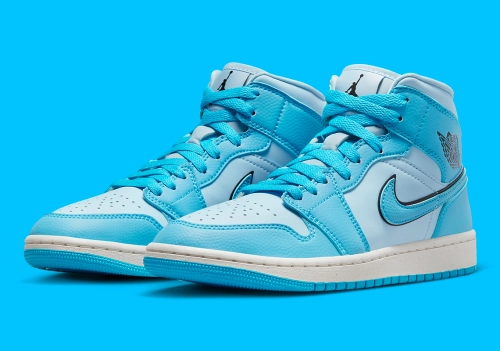The Air Jordan 1 Mid “University Blue” Features “Aged” Midsoles