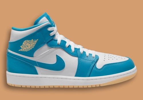 The Women’s Air Jordan 1 Mid Brightens Up With Aqua And Peach Tones