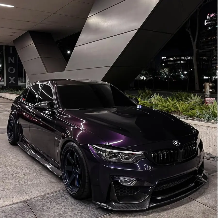 Gloss Metallic Ghost Midnight Purple Car Vinyl Wrap PET